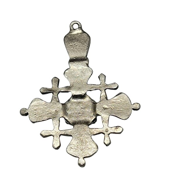 900 Silver Holy Land Crusader Cross Pendant Hand Forged Vintage Unisex Jewelry - Picture 2 of 6